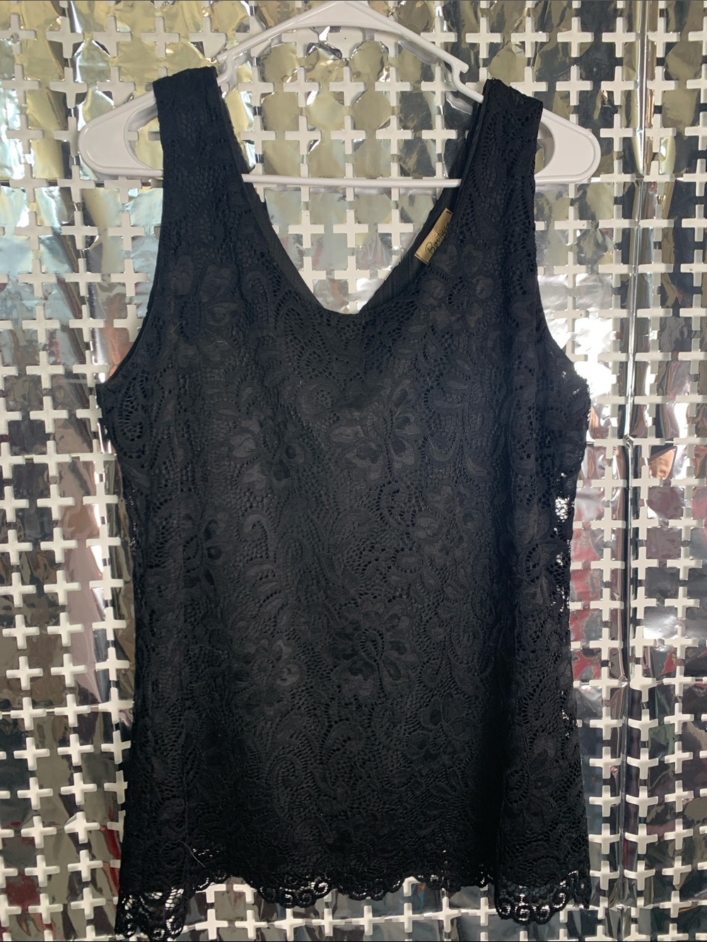 Boutique Essentials Women's Black Lace Tank Top